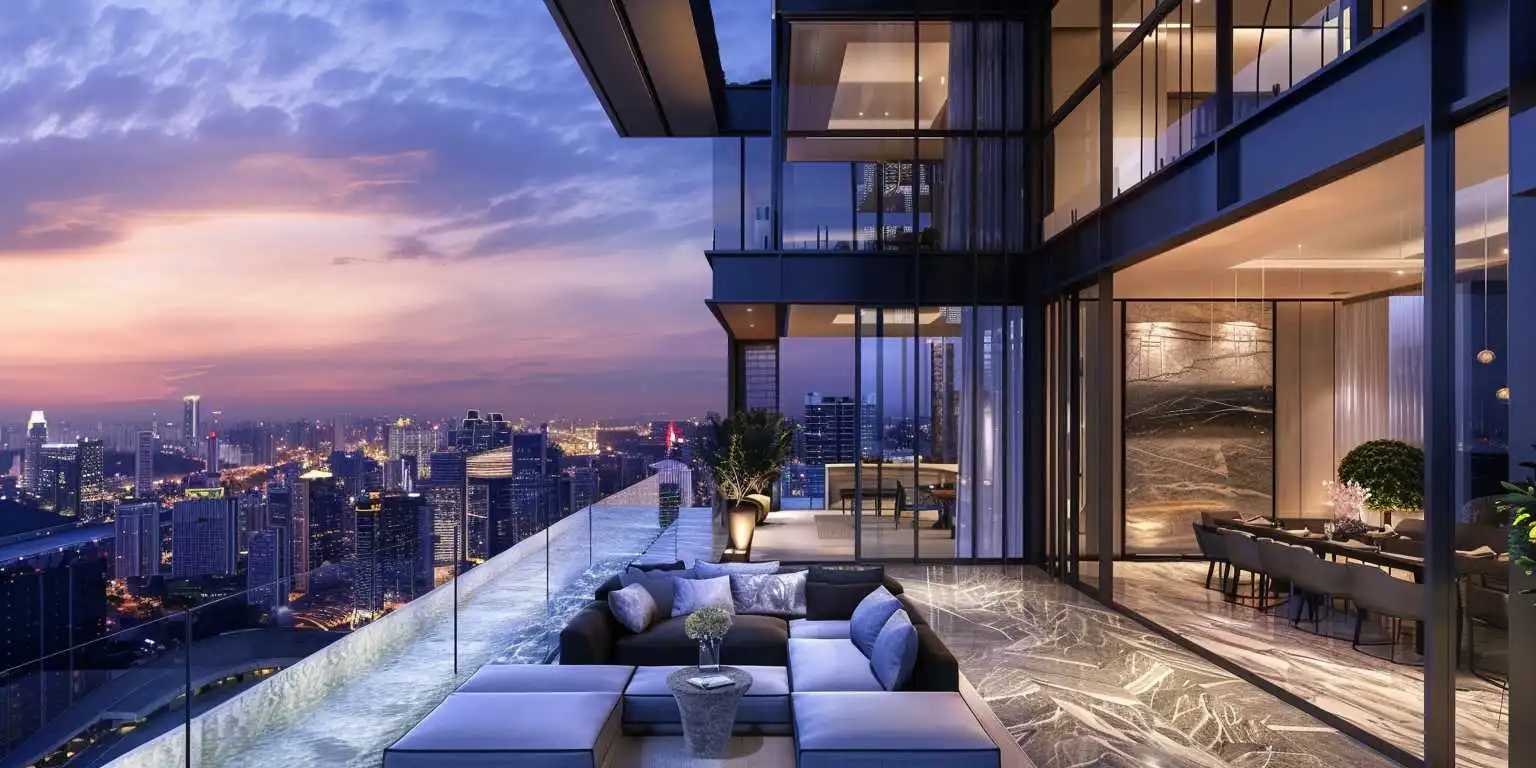 Rooftop garden at Aurelle of Tampines EC with unobstructed views of Tampines town