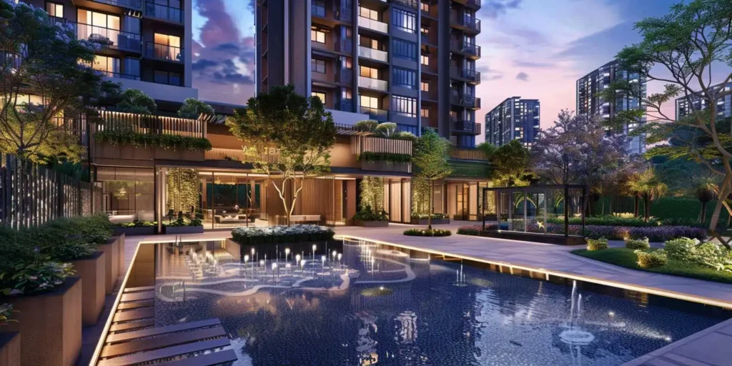 Aurelle of Tampines, a new executive condo by Sim Lian Land, featuring modern architecture and a prime location in Tampines.